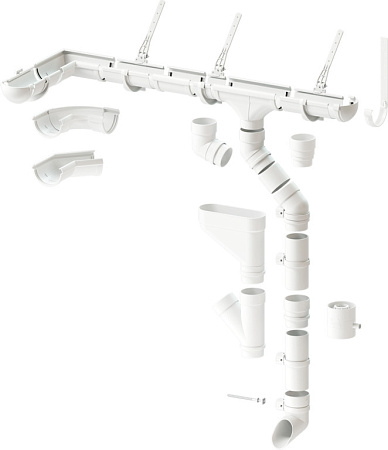Соединитель желоба Docke LUX, цвет пломбир (RAL 9003)