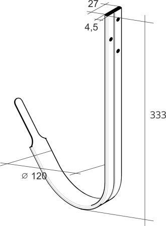 Кронштейн желоба металлический Grand Line 120 мм, RAL 7024 графит
