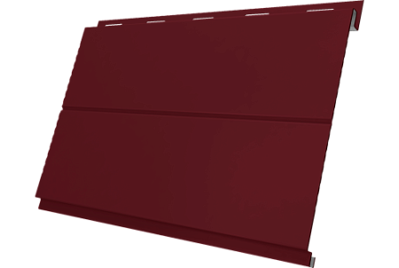 Металлический сайдинг Гранд Лайн / Grand Line профиль Вертикаль line, PE 0.45 с пленкой RAL 3005 (красное вино)