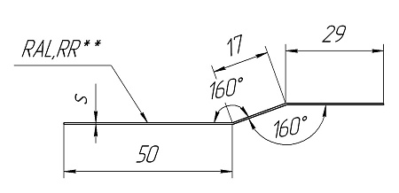 Планка крепежная для фальцевой кровли Гранд Лайн / Grand Line, Zn (цинк) 0.55