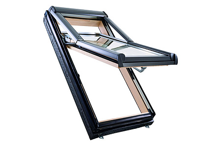 Деревянное мансардное окно Roto R75 H200, с термоблоком, 54x98