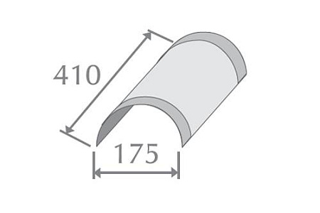 Конек Метротайл (Metrotile) полукруглый, цвет кофе, 410х173 мм