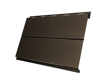 Металлический сайдинг Гранд Лайн / Grand Line профиль Вертикаль, GreenCoat Pural 0.5, цвет RR 32 темно-коричневый (RAL 8019)