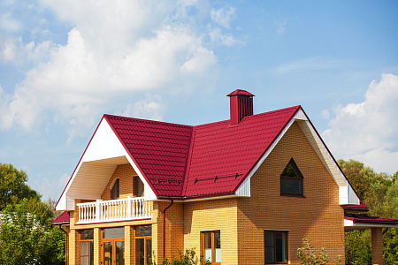 Металлочерепица Гранд Лайн / Grand Line, коллекция Классик, 0.5 Satin Zn 140, цвет RAL 3005 (красное вино) Металлочерепица Гранд Лайн / Grand Line, коллекция Классик, 0.5 Satin Zn 140, цвет RAL 3005 (красное вино)