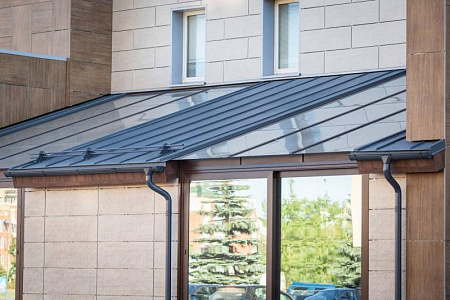 Фальц двойной стоячий Гранд Лайн / Grand Line, Rooftop бархат 0.5, цвет RAL 8017 (шоколад)