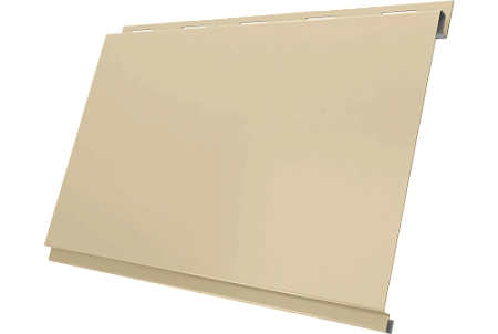 Металлический сайдинг Гранд Лайн / Grand Line профиль Вертикаль классик, Сатин 0.5 с пленкой, RAL 1015 (светлая слоновая кость)