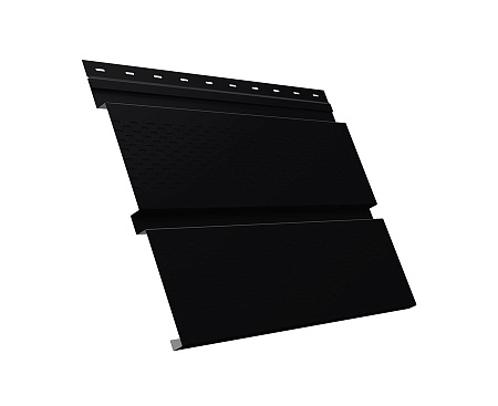 Софит металлический Квадро Брус с перфорацией Grand Line / Гранд Лайн, GreenCoat Pural Matt 0.5, цвет RR 33 черный (RAL 9005)