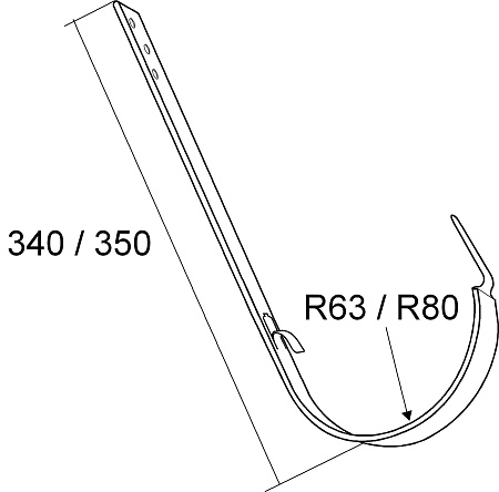 Кронштейн желоба длинный 150 мм Гранд Лайн Grand Line PU, цвет Ral 8017 (коричневый)