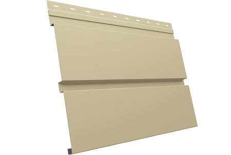 Металлический сайдинг Гранд Лайн / Grand Line профиль Квадро Брус, Drap ТХ 0.45 с пленкой, RAL 1015 (светлая слоновая кость)