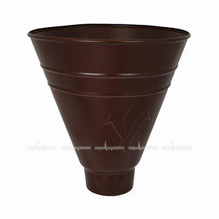 Воронка водосборная круглая D100 Aquasystem Pural Matt, RAL 8017 коричневый