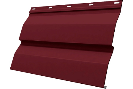 Металлический сайдинг Гранд Лайн / Grand Line профиль Корабельная доска, Сатин матовый ТХ 0.5 с пленкой, RAL 3005 красное вино