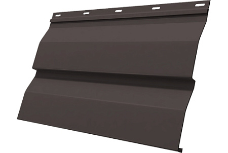 Металлический сайдинг Гранд Лайн / Grand Line профиль Корабельная доска, Атлас 0.5 с пленкой, цвет RR 32 (темно-коричневый)