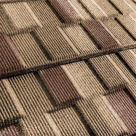 Композитная черепица Метротайл (Metrotile) серия MetroViksen, цвет Цедар-браун, 1330х410 мм