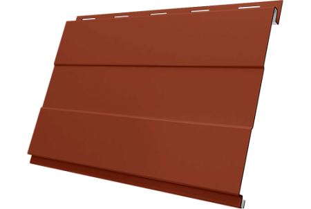 Металлический сайдинг Гранд Лайн / Grand Line профиль Вертикаль проф, PE 0.45 с пленкой RAL 8004 (терракота)