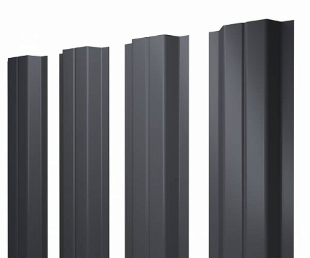 Штакетник металлический Grand Line (Гранд Лайн), П-образный с прямым резом, PE 0.45, цвет RAL 9006 (серый) Штакетник металлический Grand Line (Гранд Лайн), П-образный с прямым резом, PE 0.45, цвет RAL 9006 (серый)