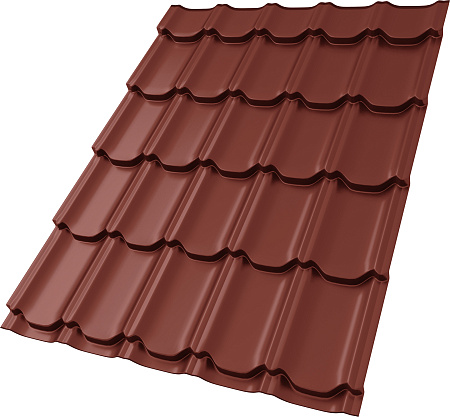 Металлочерепица Гранд Лайн / Grand Line, коллекция Kvinta плюс, 0.5 Satin Zn 140, цвет RAL 3009 (оксидно-красный) Металлочерепица Гранд Лайн / Grand Line, коллекция Kvinta плюс, 0.5 Satin Zn 140, цвет RAL 3009 (оксидно-красный)