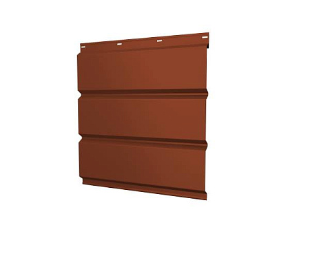 Софит металлический без перфорации Grand Line / Гранд Лайн, GreenCoat Pural 0.5, цвет RR 750 кирпично-красный (Ral 8004)