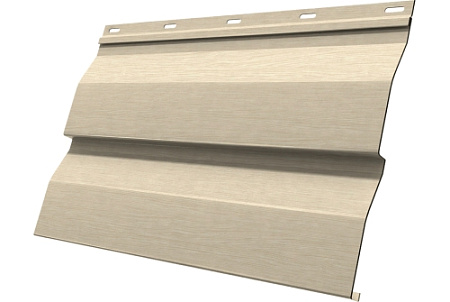 Металлический сайдинг Гранд Лайн / Grand Line профиль Корабельная доска, Принт Элит 0.45 с пленкой, цвет Молочное дерево TwinColor