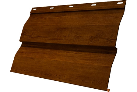 Металлический сайдинг Гранд Лайн / Grand Line профиль Корабельная доска, Принт Премиум 0.45, цвет Золотой дуб насыщенный Фреш TwinColor