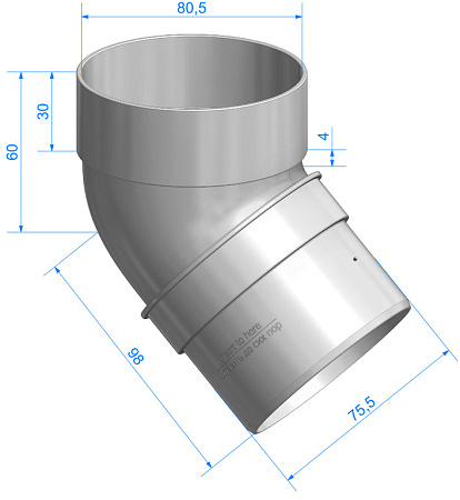 Колено 45° Docke Стандарт, RAL 3005 красный Колено 45° Docke Стандарт, RAL 3005 красный
