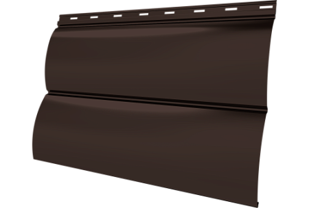 Металлический сайдинг Гранд Лайн / Grand Line профиль Блок-хаус новый, Сатин 0,5 с пленкой, RAL 8017 шоколад