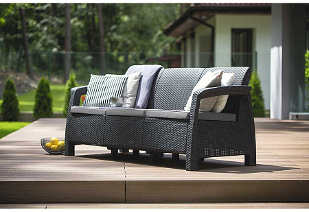 Диван трехместный Corfu love seat max Allibert (Аллиберт), цвет капучино