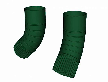 Отлив гофрированный 60 гр D150 мм, Zn + порошк.покраска, цвет RAL 6005 (зеленый мох)