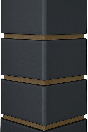 Угол Grand Line Design, Клинкерный кирпич 410х120 мм, графит, со швом RAL 7006