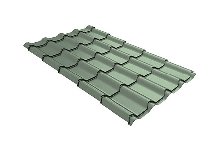 Волновой профиль Grand Line Kamea, 0,45 PE, Zn 100, RAL 6019 бело-зеленый