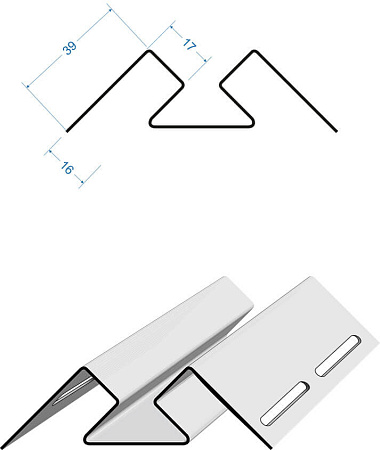 Внутренний угол Docke LUX, 3000 мм, байкальский