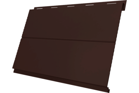 Металлический сайдинг Гранд Лайн / Grand Line профиль Вертикаль line, Velur 0.5 с пленкой, RAL 8017 (шоколад)