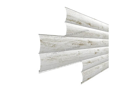 Металлический сайдинг Металл Профиль Woodstock Трапеция, 0.5 ECOSTEEL, беленый дуб