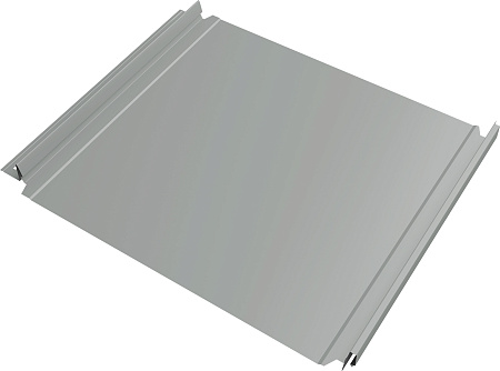 Кликфальц Double Pro Grand Line 0,45 ПЭ с пленкой на замках RAL 9006 бело-алюминиевый