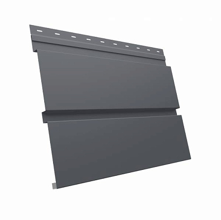 Металлический сайдинг Гранд Лайн / Grand Line профиль Квадро Брус, PurLite Matt 0.5, цвет Ral 7024 (мокрый асфальт)