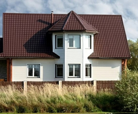 Металлочерепица Гранд Лайн / Grand Line, коллекция Classic, 0,5 Satin Matt Zn 180, цвет RAL 8004 (терракота)