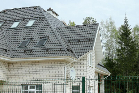 Металлочерепица Гранд Лайн / Grand Line, коллекция Classic, 0,5 Satin Zn 140, цвет RAL 7004 (сигнально-серый)