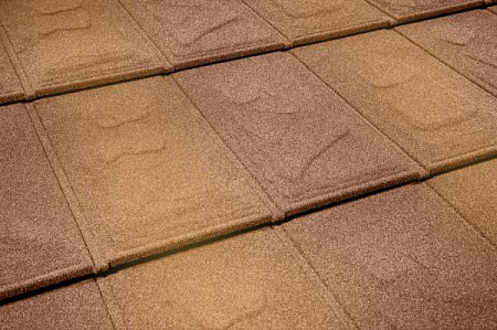 Композитная черепица Метротайл (Metrotile) серия I-Slate, цвет терракотово-желтый, 1340х430 мм