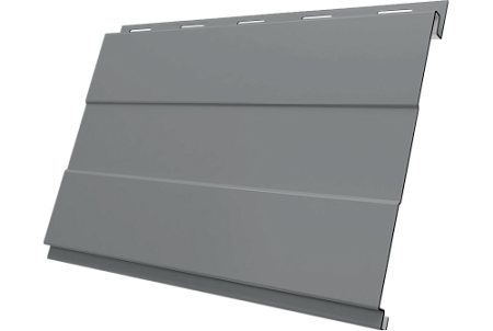 Металлический сайдинг Гранд Лайн / Grand Line профиль Вертикаль проф, PE 0.5 с пленкой RAL 7004 (сигнальный серый)