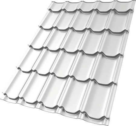 Металлочерепица Гранд Лайн / Grand Line, коллекция Kvinta плюс, 0.5 Satin Zn 140, цвет RAL 9003 (сигнально-белый)