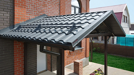 Металлочерепица Гранд Лайн / Grand Line, коллекция Kredo, 0,5 Satin Zn 140, цвет RAL 7004 (сигнально-серый)