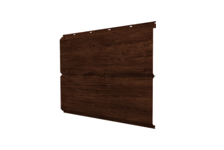 Металлический сайдинг Гранд Лайн / Grand Line профиль ЭкоБрус новый, Принт Элит 0,45 с пленкой, Бразильская вишня TwinColor