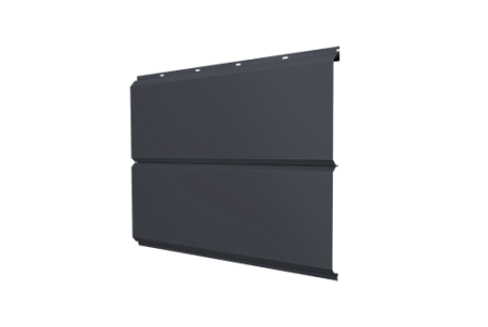 Металлический сайдинг Гранд Лайн / Grand Line профиль ЭкоБрус новый, Drap ТХ 0.5 с пленкой, RAL 7024 мокрый асфальт