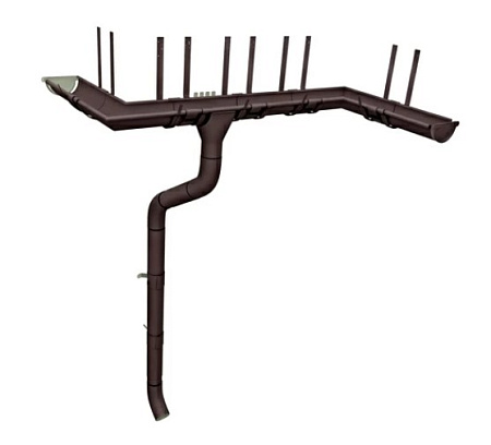 Воронка желоба полукруглая D125/90 Grand Line PE, RR 32 темно-коричневый