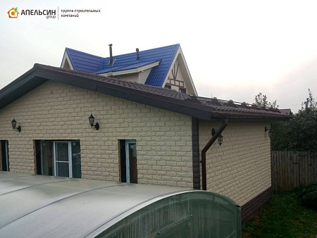 Монтаж металлочерепицы Grand Line + Фасадные панели Docke д. Лопухинка