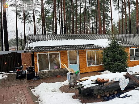 Монтаж металлочерепицы Grand Line + террасной доски Grand Line, пос. Пушное