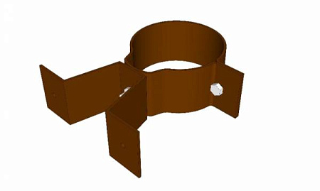 Охват гибкий на лапках D120 мм, Zn + порошк.покраска, цвет RAL 8017 (шоколад)