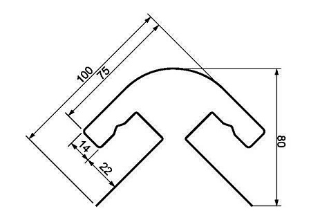 Планка радиусная Grand Line, графит (акрил), 3000 мм