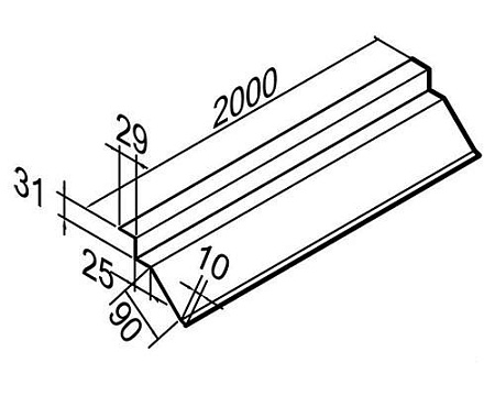 Карнизная планка Gerard, 2000 мм, ashwood (171)