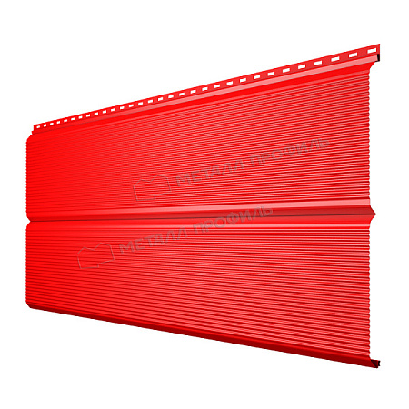 Металлический сайдинг Металл Профиль L брус XL Волна, 0.45 PE, RAL 3020 красный насыщенный Металлический сайдинг Металл Профиль L брус XL Волна, 0.45 PE, RAL 3020 красный насыщенный