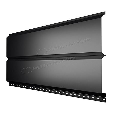 Металлический сайдинг Металл Профиль L брус, 0.45 PE, RAL 9005 черный темный